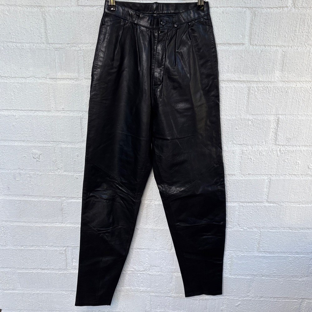 Wilsons Suede & Leather Vintage Black High Rise Genuine Leather Pants sz 6